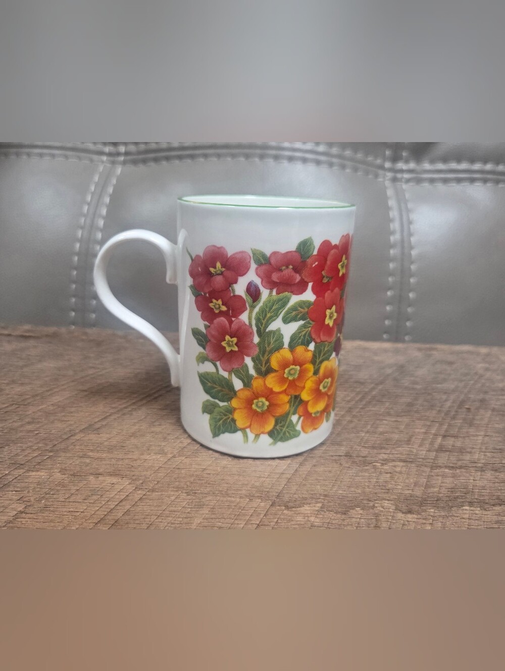 Vintage Crown Trent China Mug Primrose Floral Pattern Made In England Bin 1B